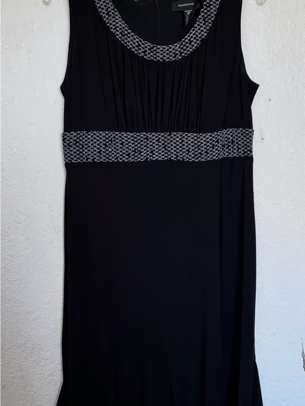 R&M Richards Black and Silver Beaded Jacket Dress Set - Picture 4 of 7